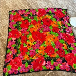 Liz Claiborne Floral Scarf with Red and Pink Accents